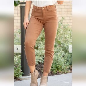 Judy Blue Woodland High Rise Slim Fit Jeans Size 18W in Tan